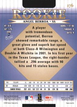 2002 Donruss #176 Angel Berroa Back