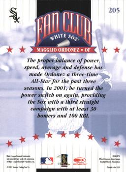 2002 Donruss #205 Magglio Ordonez Back
