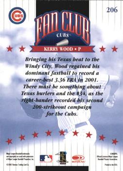 2002 Donruss #206 Kerry Wood Back