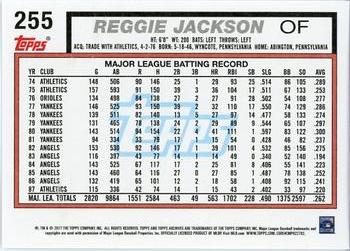 2017 Topps Archives - 1992 Topps Gold Winners #255 Reggie Jackson Back