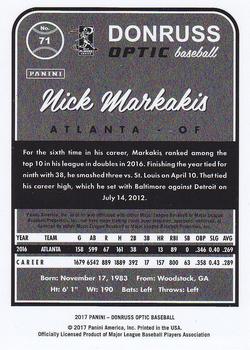 2017 Donruss Optic #71 Nick Markakis Back