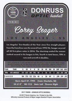 2017 Donruss Optic #109 Corey Seager Back