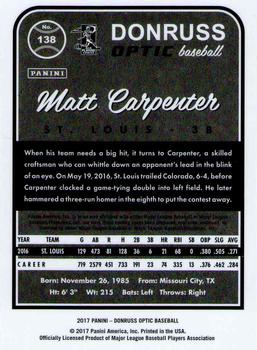 2017 Donruss Optic #138 Matt Carpenter Back