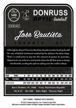 2017 Donruss Optic #149 Jose Bautista Back