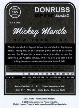 2017 Donruss Optic #165 Mickey Mantle Back