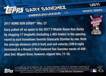2017 Topps Update #US11 Gary Sanchez Back