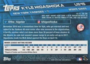 2017 Topps Update #US15 Kyle Higashioka Back