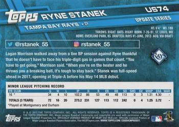 2017 Topps Update #US74 Ryne Stanek Back