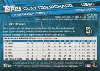 2017 Topps Update #US86 Clayton Richard Back