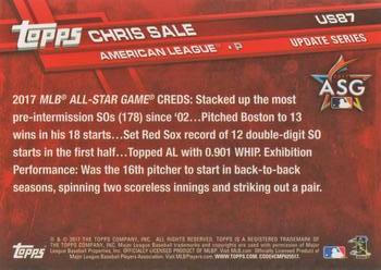 2017 Topps Update #US87 Chris Sale Back