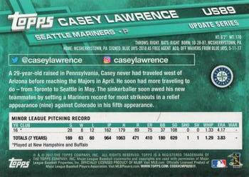 2017 Topps Update #US89 Casey Lawrence Back