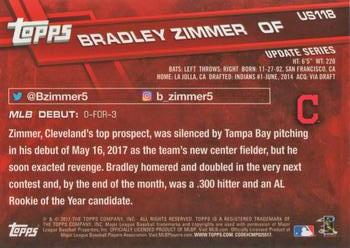 2017 Topps Update #US118 Bradley Zimmer Back