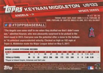 2017 Topps Update #US133 Keynan Middleton Back