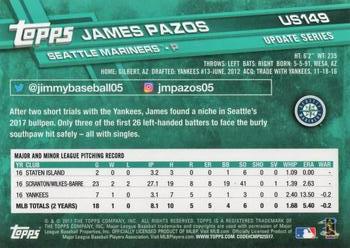 2017 Topps Update #US149 James Pazos Back