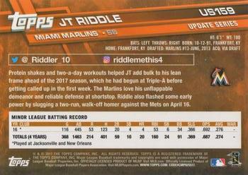 2017 Topps Update #US159 J.T. Riddle Back