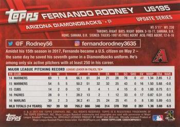 2017 Topps Update #US195 Fernando Rodney Back
