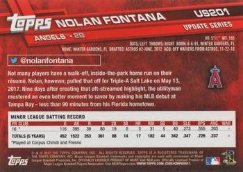 2017 Topps Update #US201 Nolan Fontana Back