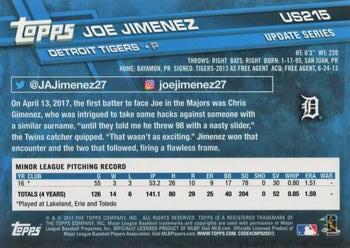 2017 Topps Update #US215 Joe Jimenez Back
