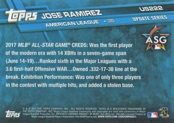 2017 Topps Update #US222 Jose Ramirez Back