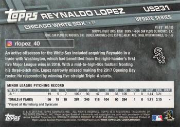2017 Topps Update #US231 Reynaldo Lopez Back