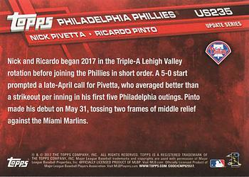2017 Topps Update #US235 Pivetta & Pinto Back
