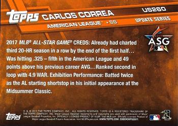 2017 Topps Update #US260 Carlos Correa Back