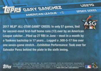 2017 Topps Update #US270 Gary Sanchez Back