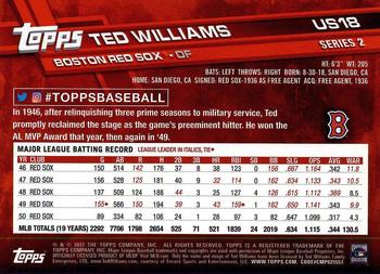 2017 Topps Update #US18 Ted Williams Back