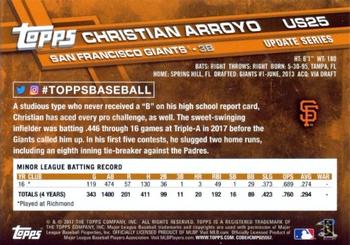 2017 Topps Update #US25 Christian Arroyo Back