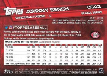 2017 Topps Update #US43 Johnny Bench Back
