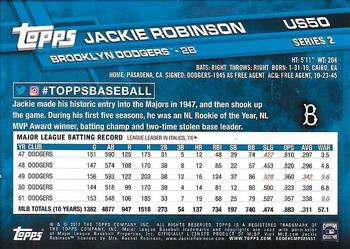 2017 Topps Update #US50 Jackie Robinson Back