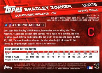 2017 Topps Update #US275 Bradley Zimmer Back