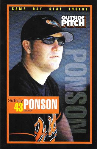 1999 Baltimore Orioles Outside Pitch Game Day Stat Inserts #NNO Sidney Ponson Front