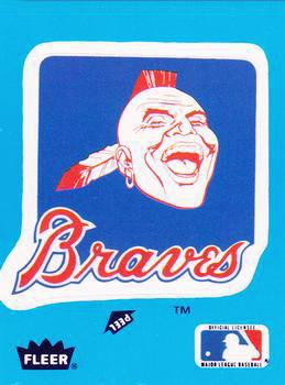 1985 Fleer - Team Stickers Blank Back #NNO Atlanta Braves Logo Front
