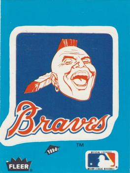 1985 Fleer - Team Stickers Blank Back #NNO Atlanta Braves Logo Front
