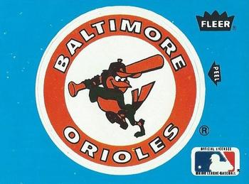 1985 Fleer - Team Stickers Blank Back #NNO Baltimore Orioles Logo Front