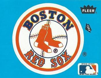 1985 Fleer - Team Stickers Blank Back #NNO Boston Red Sox Logo Front