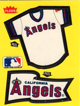 1985 Fleer - Team Stickers Blank Back #NNO California Angels Jersey Front