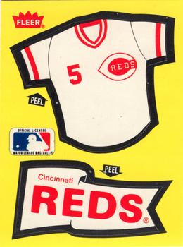 1985 Fleer - Team Stickers Blank Back #NNO Cincinnati Reds Jersey Front