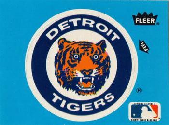 1985 Fleer - Team Stickers Blank Back #NNO Detroit Tigers Logo Front