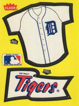 1985 Fleer - Team Stickers Blank Back #NNO Detroit Tigers Jersey Front