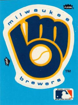 1985 Fleer - Team Stickers Blank Back #NNO Milwaukee Brewers Logo Front