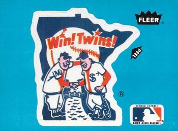 1985 Fleer - Team Stickers Blank Back #NNO Minnesota Twins Logo Front