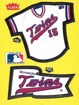 1985 Fleer - Team Stickers Blank Back #NNO Minnesota Twins Jersey Front