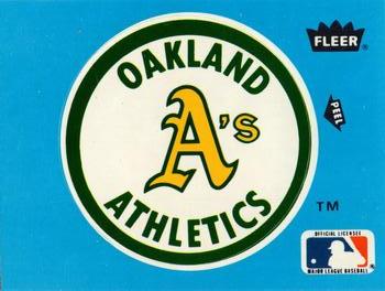 1985 Fleer - Team Stickers Blank Back #NNO Oakland Athletics Logo Front