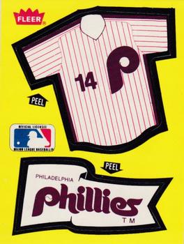 1985 Fleer - Team Stickers Blank Back #NNO Philadelphia Phillies Jersey Front