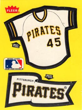 1985 Fleer - Team Stickers Blank Back #NNO Pittsburgh Pirates Jersey Front