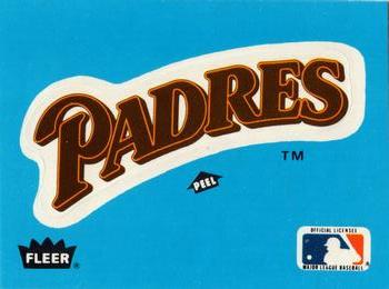 1985 Fleer - Team Stickers Blank Back #NNO San Diego Padres Logo Front
