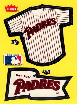 1985 Fleer - Team Stickers Blank Back #NNO San Diego Padres Jersey Front