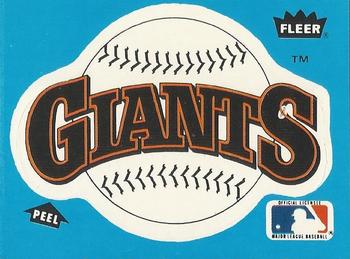 1985 Fleer - Team Stickers Blank Back #NNO San Francisco Giants Logo Front